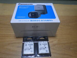未使用品　Panasonic（パナソニック）屋外バッテリーカメラ（KX-HC300S-H）+充電電池セット�@