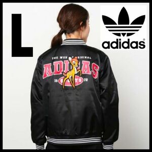 【ディズニーコラボ】adidas★中綿ジャケット★キルティングジャケット★パファージャケット★黒★L★春秋冬★匿名送料無料