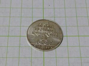 フランス　１９８８年　１００フラン　女神　記念銀貨　約１５g　
