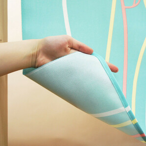 新品  暖簾 のれん 機能性のれん 85X170cm「シクラメン」【日本製】ロングサイズ コスモ ブルーの画像3