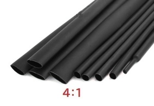 4:1. contraction make height contraction tube.! contraction proportion 4:1!φ20 black . contraction tube two -ply wall adhesive wire sleeve cable 10cm per 130 jpy!