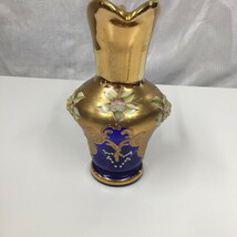 ヴェネチアンガラス フラワーベース 花瓶 ゴールド [jgg]_画像2