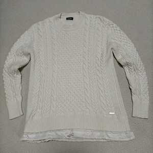 DIESEL diesel knitted sweater lady's S white group cable braided wool . superior article free shipping 