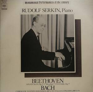 LP盤 ルドルフ・ゼルキン　Beethoven Pianoソナタ14番「月光」幻想曲 OP77, Bach 半音階的幻想曲とフーガ & イタリア協奏曲