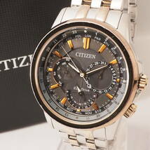 シチズン エコドライブ クロノグラフ 8729-R005804 CITIZEN ECO-DRIVE ソーラー デイデイト コンビ 黒文字盤 メンズ 腕時計[731031512]ZI4_画像1