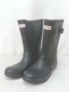 # HUNTER Hunter rain boots boots W23758 ORIGINAL SHORT Logo bottom crack equipped UK4 23cm black lady's 1209000011149