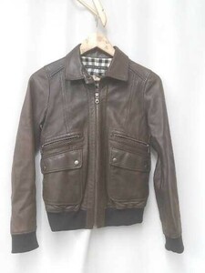 Spick and Span Spick and Span jacket leather sheep leather sheepskin Zip up 36 size Brown lady's 1210000012500