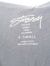 Stussy ステューシー Tシャツ 半袖 パロディ　汚れあり XSサイズ ブラック レディース 1203000002060_画像5