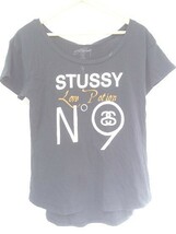 Stussy ステューシー Tシャツ 半袖 パロディ　汚れあり XSサイズ ブラック レディース 1203000002060_画像1