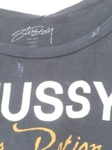 Stussy ステューシー Tシャツ 半袖 パロディ　汚れあり XSサイズ ブラック レディース 1203000002060_画像6