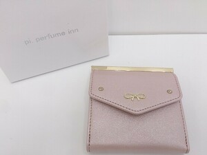 Pi.Perfume inn ピーアイパヒュームイン 二つ折り財布　ウォレット　 リボン　 ピンク　ゴールド レディース 1203000022822