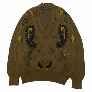  old clothes YSL Eve sun rolan peiz Lee flower pattern knitted sweater 