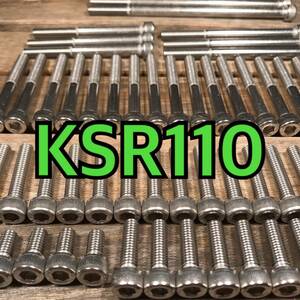 ステンレス製 KSR110 KL110A 左右エンジンカバーボルト 合計21本