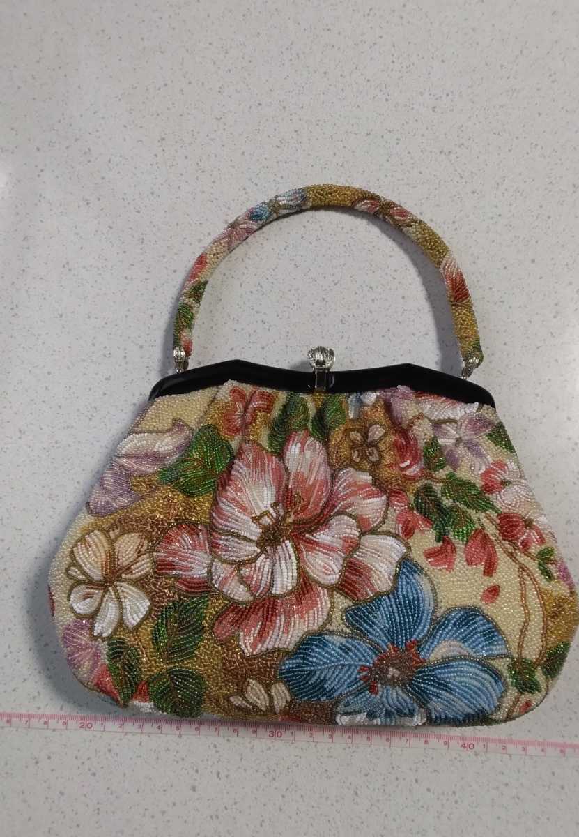 95%以上節約 白牡丹 Hakubotan ビーズ刺繍 ハンドバッグ ♡高級品♡白牡丹 ビーズバック HAKUBOTAN 着物 和服
