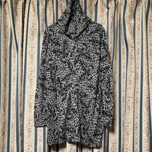  Hysteric Glamour butterfly ×chi-ta- pattern Zip up summer knitted Parker long height f-ti- Leopard cardigan thin 