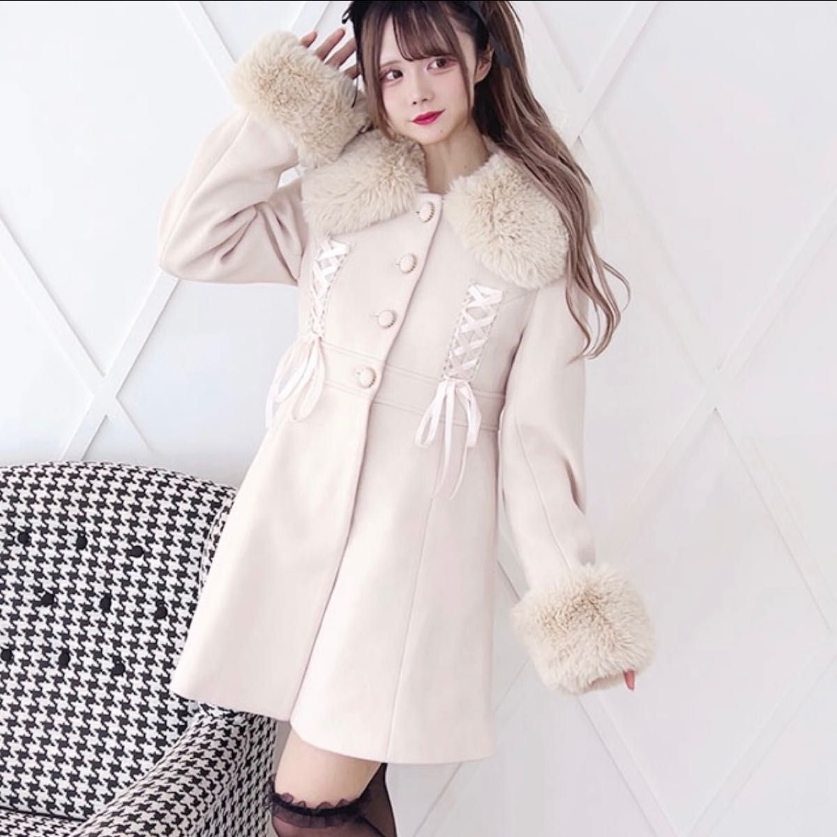 LIZLISA 】ダブルハートベルトメッセージコート|Yahoo!フリマ(旧