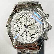 【１円スタート！！】ブライトリング A13350 クロノマット 自動巻き クロノグラフ ホワイト 39MM BREITLING _画像4