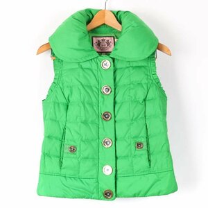  Juicy Couture down vest big color quilting plain outer M corresponding lady's P size green JUICY COUTURE