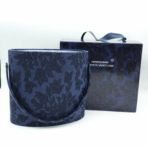  Shiseido flower . Club cosme tik vanity case not for sale unused floral print make-up box pouch lady's navy SHISEIDO