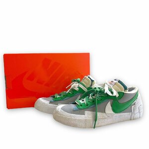 NIKE × SACAI BLAZER LOW サイズ 26.5cm ホワイト グリーン DD1877-001 ナイキ サカイ ブレザーロー ローカットスニーカー