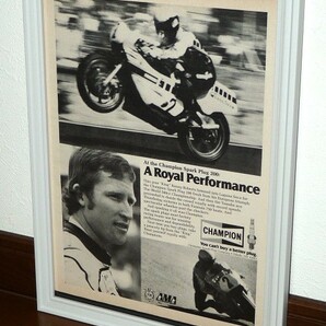 1978年 USA 洋書雑誌広告 額装品 Champion Spark Plug (A4サイズ) / 検索用 Yamaha ケニー・ロバーツ AMA 店舗 ガレージ 看板 ディスプレイの画像1