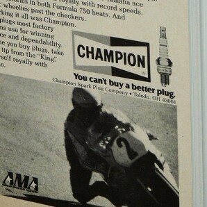 1978年 USA 洋書雑誌広告 額装品 Champion Spark Plug (A4サイズ) / 検索用 Yamaha ケニー・ロバーツ AMA 店舗 ガレージ 看板 ディスプレイの画像5