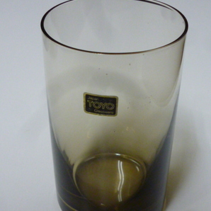 昭和レトロ TOYO ガラス グラス グレー セット 東洋硝子 タンブラー コップ アンティーク キッチン インテリア ディスプレイの画像2