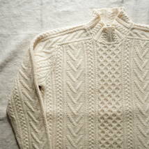 LAUREN mock neck law gauge wool knit women's Lサイズ フィッシャーマン モックネック ニット_画像2