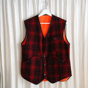 Vintage Woolrich plaid pattern reversible vest Lサイズ相当 MADE IN USA ウールリッチ リバーシブルベスト