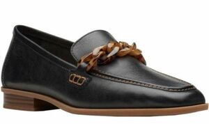 Clarks 24cm Loafer панцирь черепахи Flat балет черный туфли без застежки кожа soft подошва каблук ботинки спортивные туфли туфли-лодочки RRR73