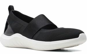 Clarks 24cm легкий Loafer Flat балет черный ремешок туфли без застежки soft подошва каблук ботинки спортивные туфли туфли-лодочки RRR77