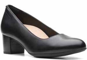 Clarks 26см классические насосы 4,5 см. Блок кожаные черные офисные офисные ботинки Sandals Rrr75