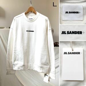 新品 JIL SANDER + ジルサンダー ボクシーシェイプ オーバーサイズフィット ロゴ スウェット L 定6.6万 メンズ JPUU707532 送料無料