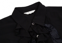 ローブドシャンブル コムデギャルソン ネックフリル装飾シフォンシースルーシャツ 黒M 【レディース】_画像5