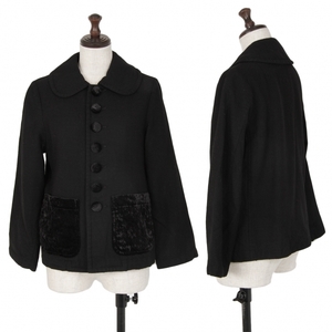  Toriko Comme des Garcons tricot COMME des GARCONS velour pocket round color jacket black S [ lady's ]