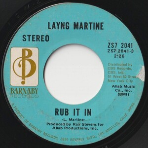 Layng Martine Jr. Rub It In / Live On The Sunshine Barnaby US ZS7 2041 201476 ROCK POP ロック ポップ レコード 7インチ 45