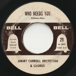 Jimmy Carroll Orchestra / Artie Malvin Who Needs You / Butterfly Bell US 29 201330 ROCK POP ロック ポップ レコード 7インチ 45