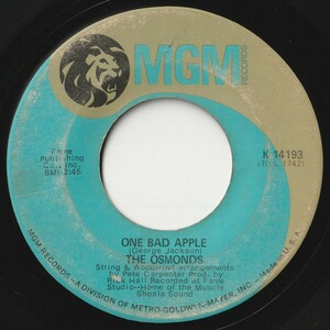 Osmonds One Bad Apple / He Ain't Heavy ...He's My Brother MGM US K 14193 201485 SOUL ソウル レコード 7インチ 45