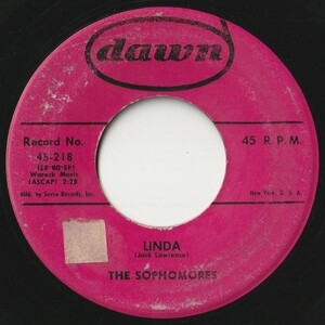 Sophomores Linda / I Get A Thrill Dawn US 45-218 201339 R&B R&R レコード 7インチ 45