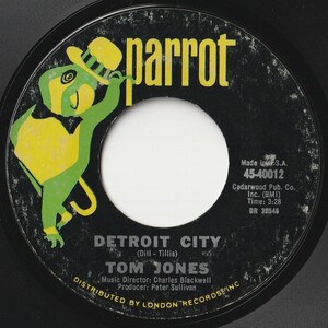 Tom Jones Detroit City / Ten Guitars Parrot US 45-40012 201509 ROCK POP ロック ポップ レコード 7インチ 45