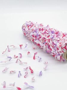 スーラ＆テープ ビックモール二枚重ね３０g ピンクパープル【検索】ラッピング 日本製 引き揃え糸 手芸糸 手織り 手編み さをり織