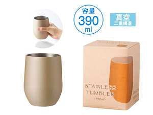  vacuum stainless steel Thermo tumbler 390ml champagne gold new goods vanity case go in gift cup keep cool temperature two -ply structure stylish feeling of luxury sake cup and bottle 