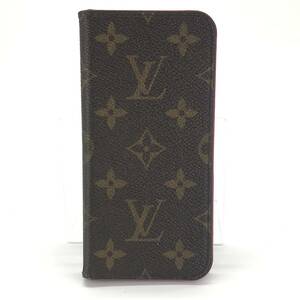 LOUIS VUITTON ルイヴィトン M63444 IPHONE X フォリオ モノグラム iPhone X/XS用ケース スマホケース ブラウン ピンク 管理YK30517