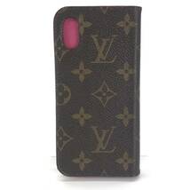 LOUIS VUITTON ルイヴィトン M63444 IPHONE X フォリオ モノグラム iPhone X/XS用ケース スマホケース ブラウン ピンク 管理YK30517_画像3