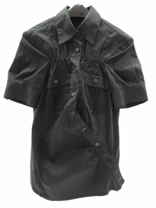  Prada blouse short sleeves asimeto Lee lady's stretch material size 40 PRADA *P