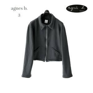 # agnes b. Agnes B # 3 # Zip up sweat blouson reverse side nappy # gray # / cardigan pre shonCARDIGAN