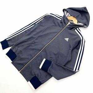 アディダス ★ adidas ヘビロテアイテム◎ ジャージ ジップアップ ジャケット パーカー S相当 ネイビー系 ランニング トレーニング■C261