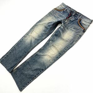  Edwin * EDWIN BTD006 Vintage текстура (ткани) * Western дизайн * ботинки cut джинсы Denim брюки W28 American Casual б/у одежда #Ja5395