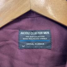 NICOLE CLUB FOR MEN 大人カッコいい♪ デザイン シャツ 長袖 エンジ 48 大人カジュアル 綺麗め アメカジ ニコルクラブ フォーメン■DE200_画像5