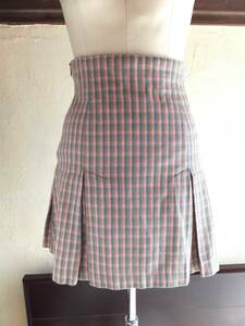 HYSTERIC GLAMOUR Hysteric Glamour the first period pleated skirt FREE size green × pink check pattern Vintage 